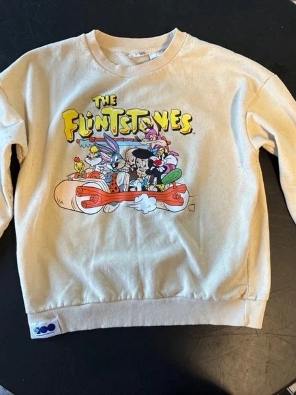 Warner Bros Flintstones Pullover - Size L - Cream
